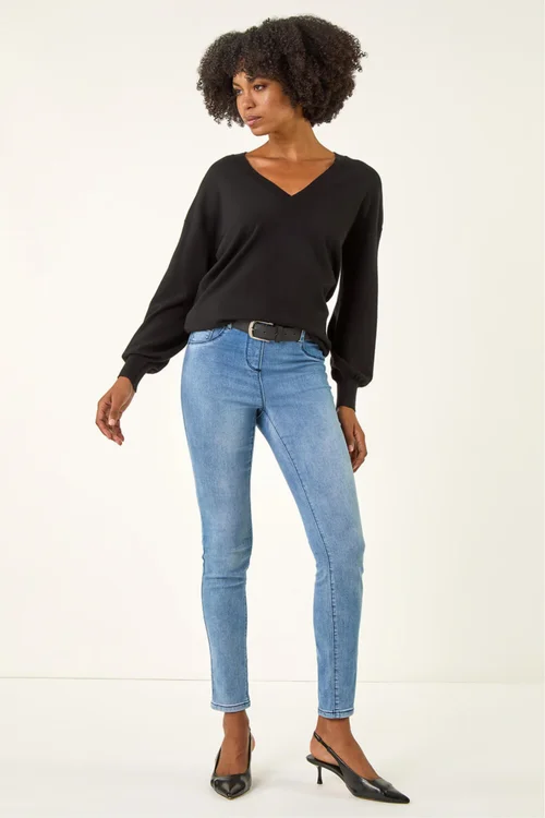 Roman Bright Blue 31'' Denim Stretch Jegging - 20 Image 3