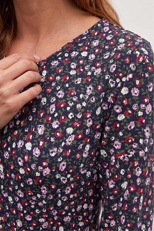 Roman Navy Ditsy Floral Print Stretch Dress - 18 Image 4