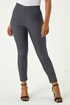 Roman Petite Dark Grey Full Length Stretch Trousers - 10 Image 2