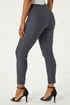 Roman Petite Dark Grey Full Length Stretch Trousers - 10 Image 4