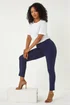 Roman Petite Navy Full Length Stretch Trousers - 16 Image 3