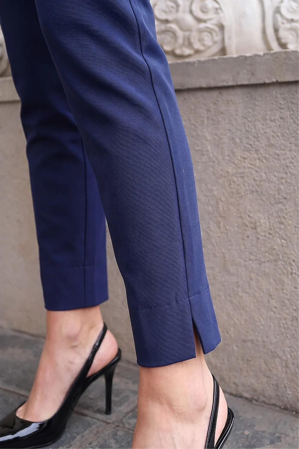 Roman Petite Navy Full Length Stretch Trousers - 16 Image 4