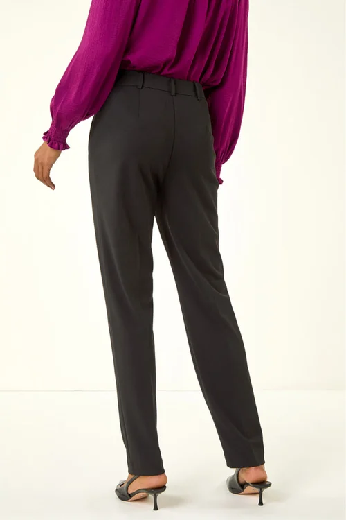 Roman Black Long Straight Leg Stretch Trouser - 12 Image 3