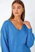 Roman Blue V-Neck Stretch Jumper - Size 16 Image 4