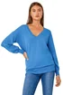 Roman Blue V-Neck Stretch Jumper - Size 16 Image 1