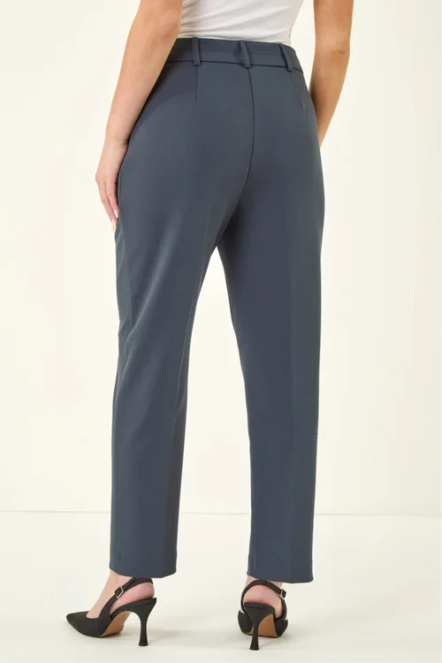 Roman Dark Grey Short Straight Leg Stretch Trouser - 16 Image 3