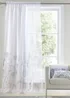 Catherine Lansfield Meadowsweet Floral Tab Top Voile Curtain Panel - 55W X 48D (140x122cm) Image 1