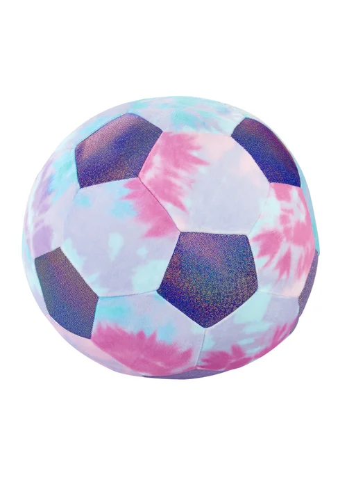 Catherine Lansfield Kids Tie Dye Football 3D Shaped Cushion Lilac - One Size Image 1