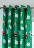 Catherine Lansfield Farmyard Animals Fully Reversible Eyelet Curtains Green - 66W X 72D (168x183cm) Image 2