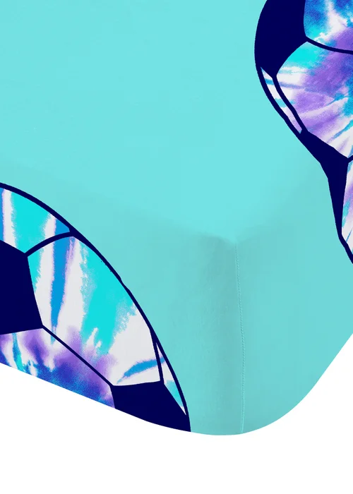 Catherine Lansfield Kids Tie Dye Football Fitted Sheet - Single Image 2