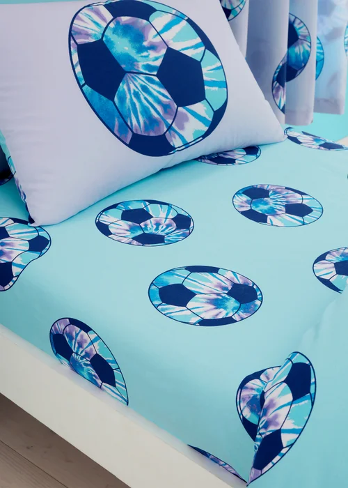 Catherine Lansfield Kids Tie Dye Football Fitted Sheet - Single Image 1