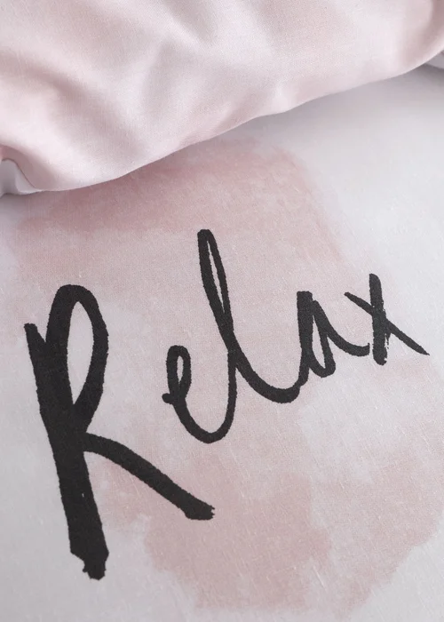 Catherine Lansfield Sleep Dreams Reversible Duvet Cover Set Blush Pink - Single Image 4