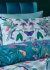 Catherine Lansfield Mya Tropical Floral Reversible Duvet Cover Set Duck egg Blue - Single Image 3