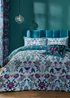 Catherine Lansfield Mya Tropical Floral Reversible Duvet Cover Set Duck egg Blue - Single Image 1