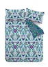 Catherine Lansfield Mya Tropical Floral Reversible Duvet Cover Set Duck egg Blue - Single Image 5