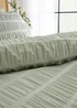 Catherine Lansfield Seersucker Duvet Cover Set Sage Green - Single Image 3