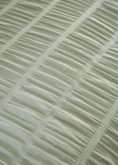 Catherine Lansfield Seersucker Duvet Cover Set Sage Green - Single Image 4