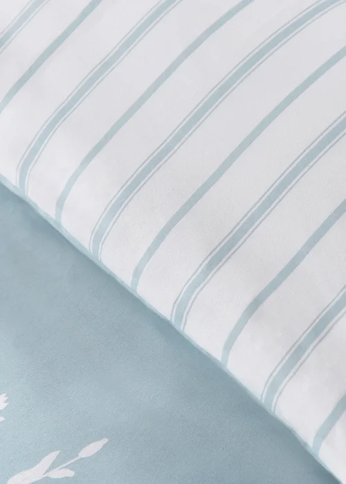 Catherine Lansfield Meadowsweet Floral Reversible Duvet Cover Set Sea Spray Blue - Single Image 4