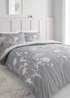 Catherine Lansfield Meadowsweet Floral Reversible Duvet Cover Set Grey Pink - Single Image 1