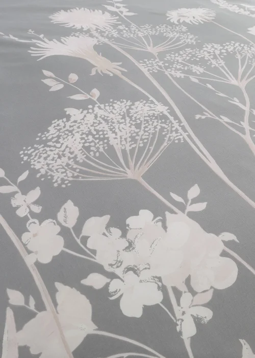 Catherine Lansfield Meadowsweet Floral Reversible Duvet Cover Set Grey Pink - Single Image 4