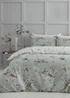 Catherine Lansfield Songbird Reversible Duvet Cover Set Sage Green - Single Image 1