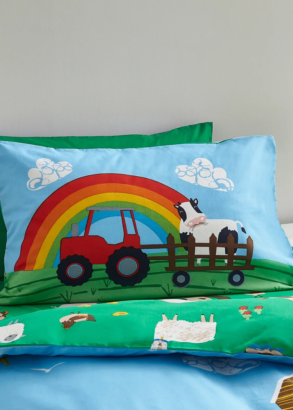 Catherine Lansfield Farmyard Animals Reversible Duvet Cover Set Blue - Junior Image 3