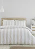 Catherine Lansfield Cove Stripe Reversible Duvet Cover Set Natural - Single Image 1