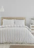 Catherine Lansfield Cove Stripe Reversible Duvet Cover Set Natural - Single Image 2