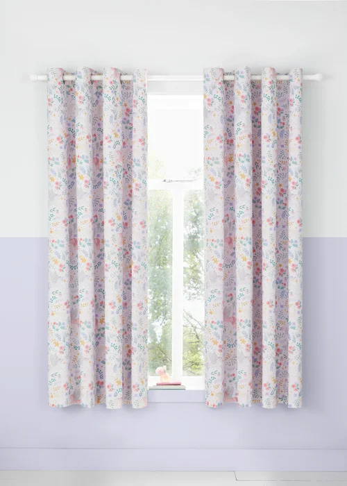 Catherine Lansfield Fairytale Unicorn 66x72 Inch Curtains Two Panels - 66W X 72D (168x183cm) Image 2