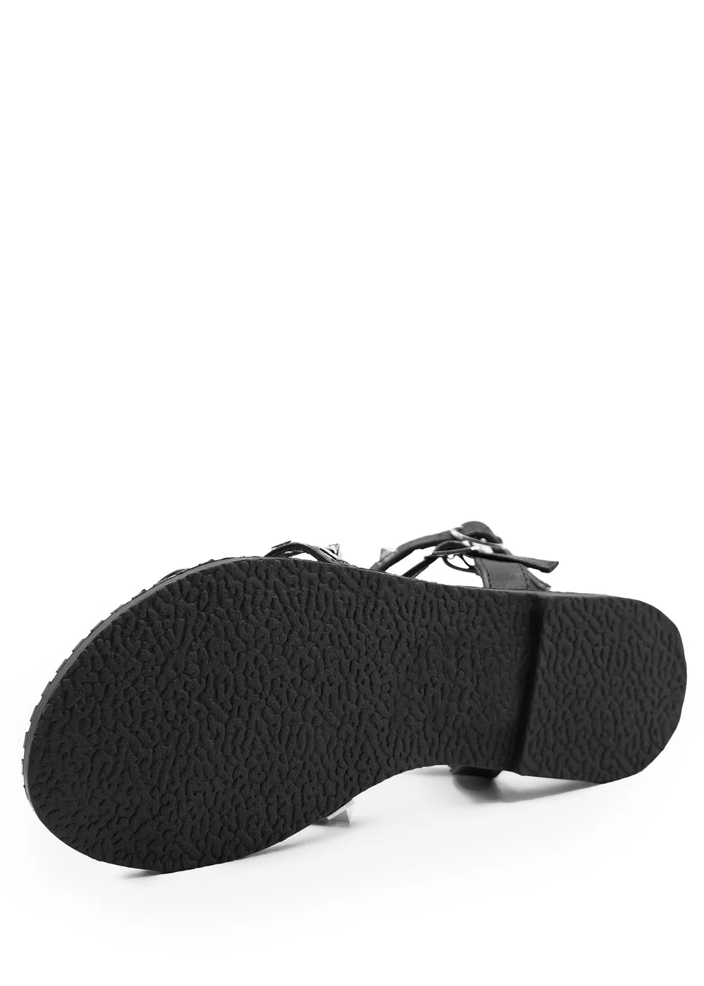 Where's That From Black Pu Natalia Studded Gladiator Sandals - 3 Image 2