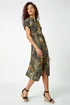 Roman Green Tropical Leaf Print Shirt Dress - Size 20 Image 2