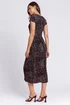 Roman Black Patchwork Floral Stretch Jersey Dress - Size 10 Image 2