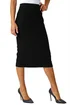 Roman Black Jersey Textured Elastic Waist Pencil Skirt - Size 14 Image 1