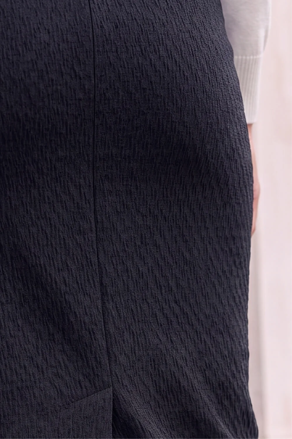 Roman Black Jersey Textured Elastic Waist Pencil Skirt - 14 Image 4