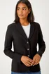 Roman Black Button Detail Stretch Blazer - 10 Image 4