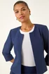 Roman Navy Cropped Bolero Tailored Jaquard Jacket Wedding Shrug Fitted Blazer - 12 Image 1