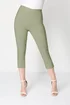 Roman Khaki Cropped Stretch Trouser Capri Summer Leggings 3/4 Pedal Pushers - 14 Image 1