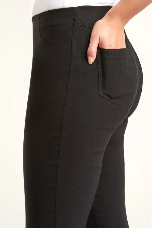Roman Black 3/4 Length Stretch Elastic Waist Trouser - 10 Image 3