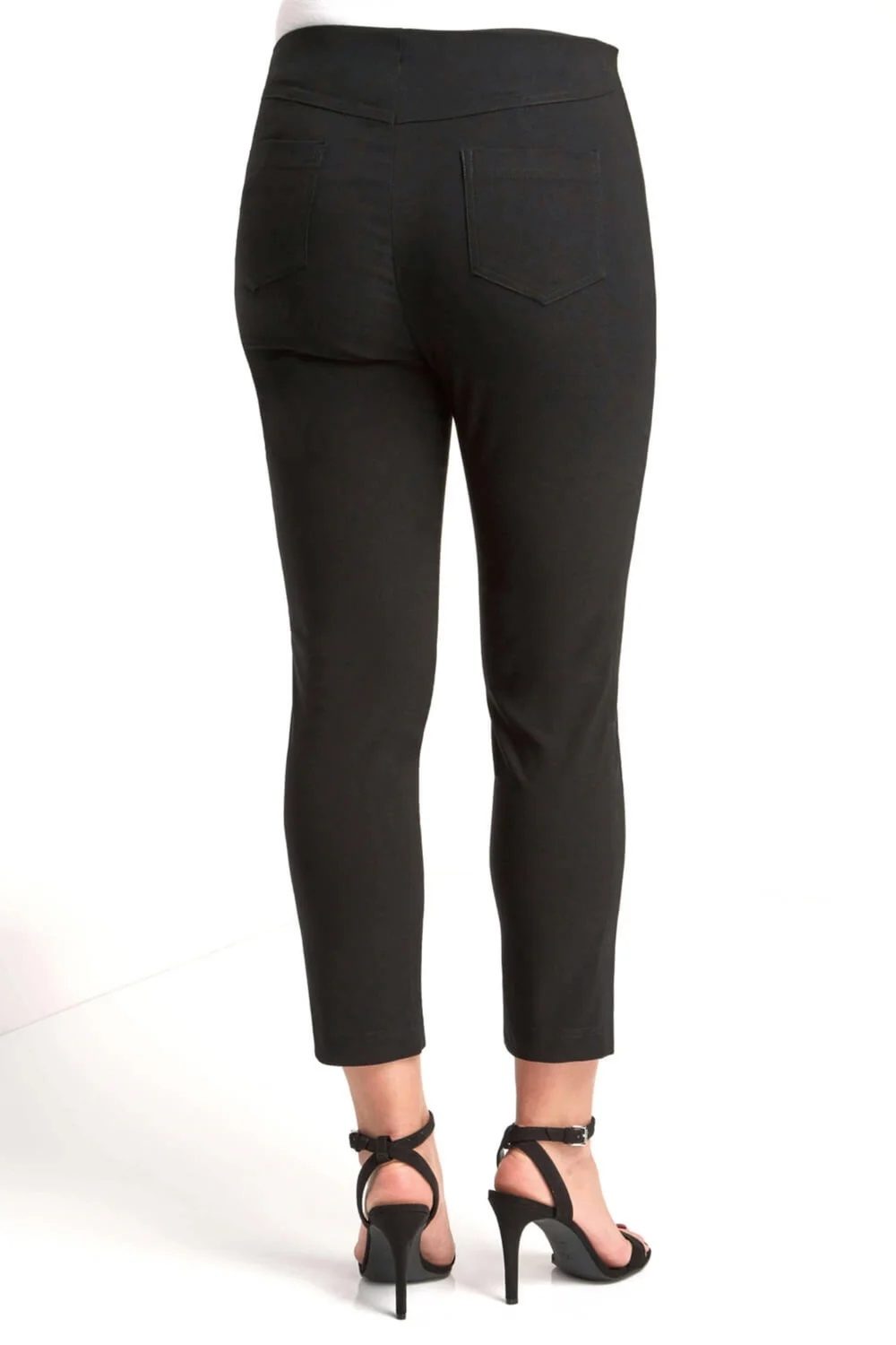 Roman Black 3/4 Length Stretch Elastic Waist Trouser - 10 Image 2