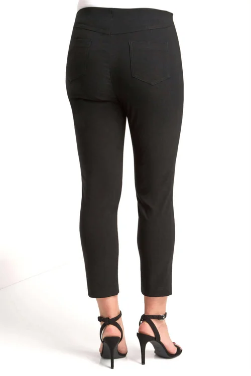 Roman Black 3/4 Length Stretch Elastic Waist Trouser - 10 Image 2