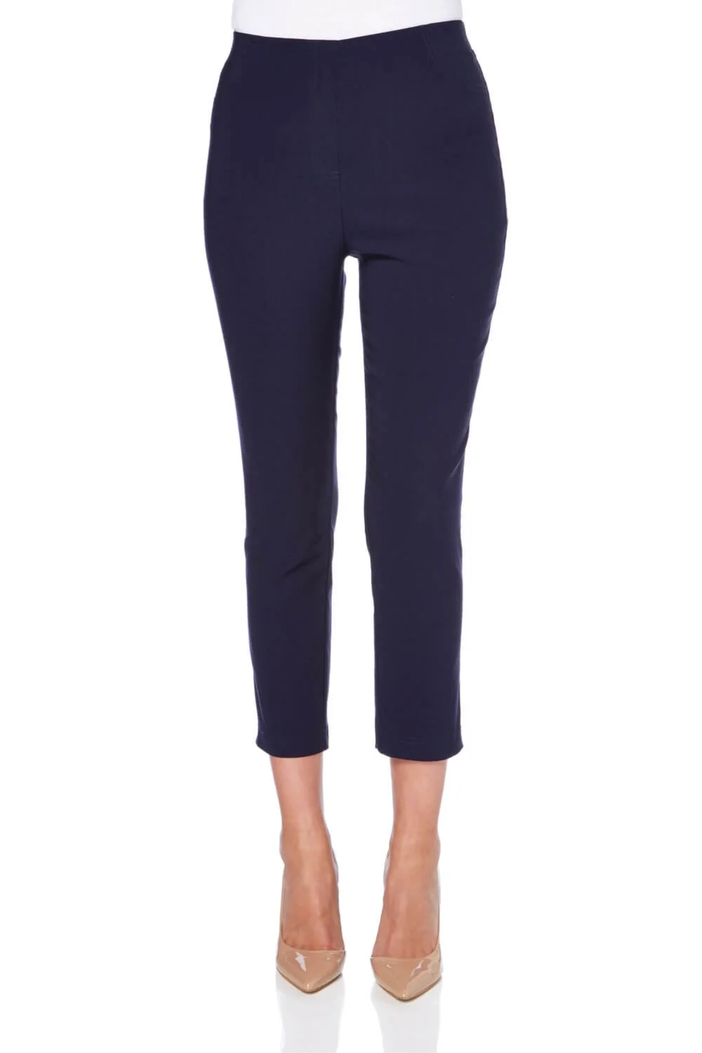 Roman Navy 3/4 Length Stretch Elastic Waist Trouser - 16 Image 1