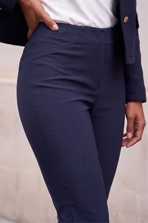 Roman Navy 3/4 Length Stretch Elastic Waist Trouser - 16 Image 4