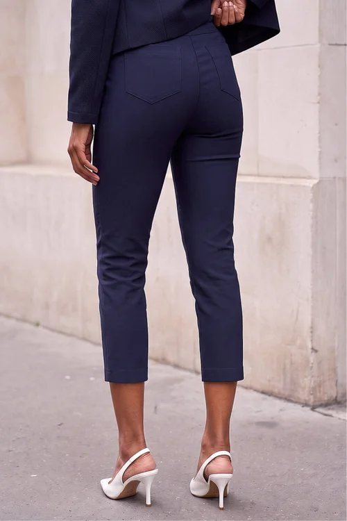 Roman Navy 3/4 Length Stretch Elastic Waist Trouser - 16 Image 3