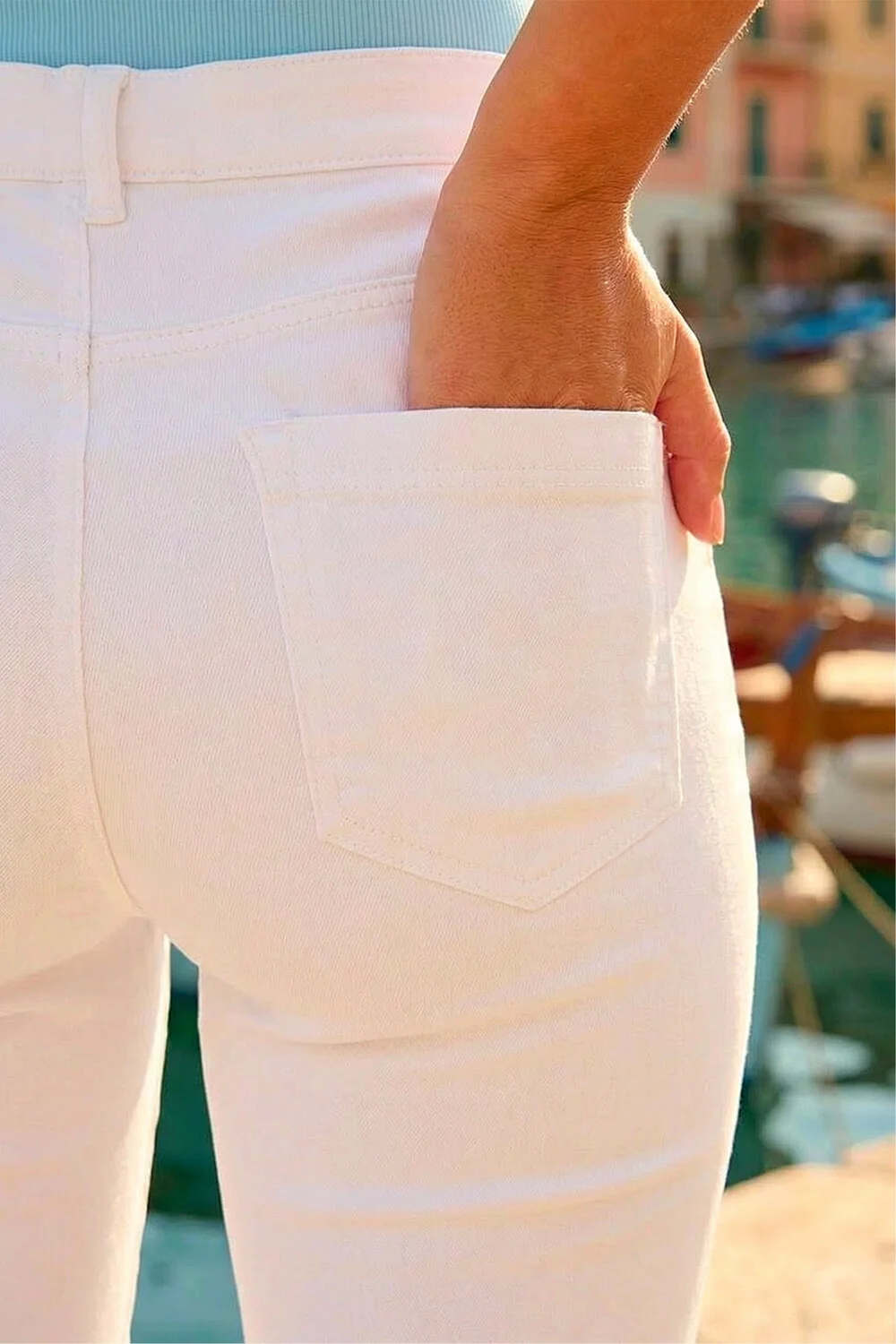 Roman White Cropped Stretch Denim Jegging - 20 Image 4