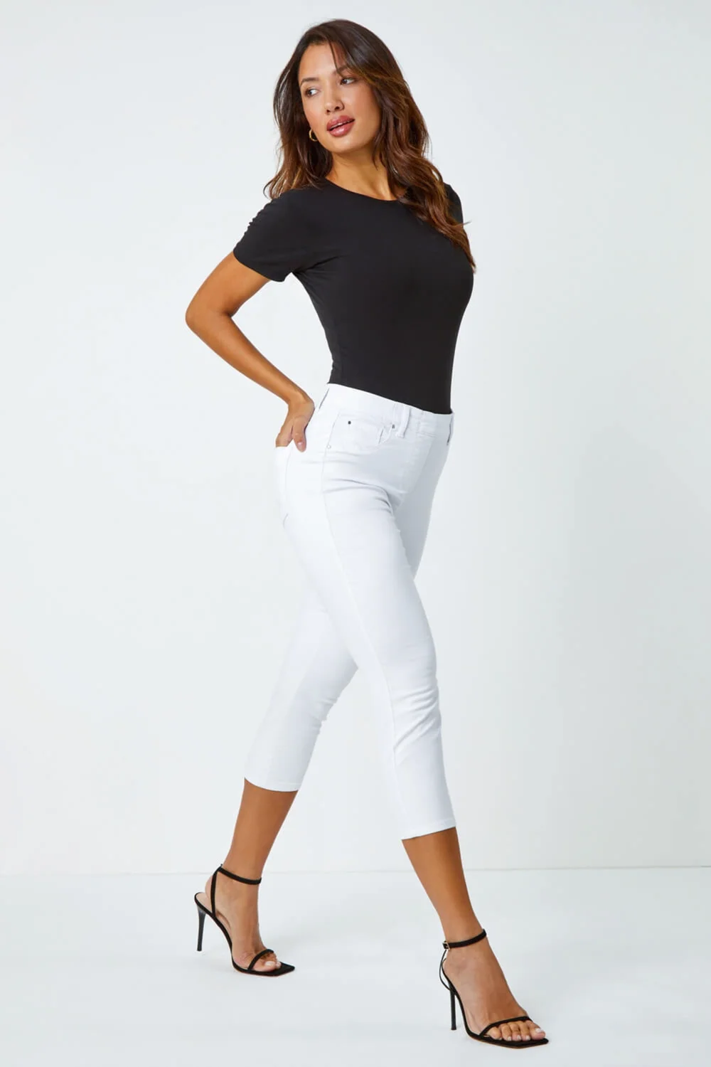 Roman White Cropped Stretch Denim Jegging - 20 Image 2