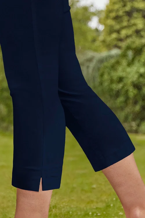 Roman Navy Blue Cropped Stretch Trouser Capri Summer Leggings 3/4 Pedal Pushers - 18 Image 3