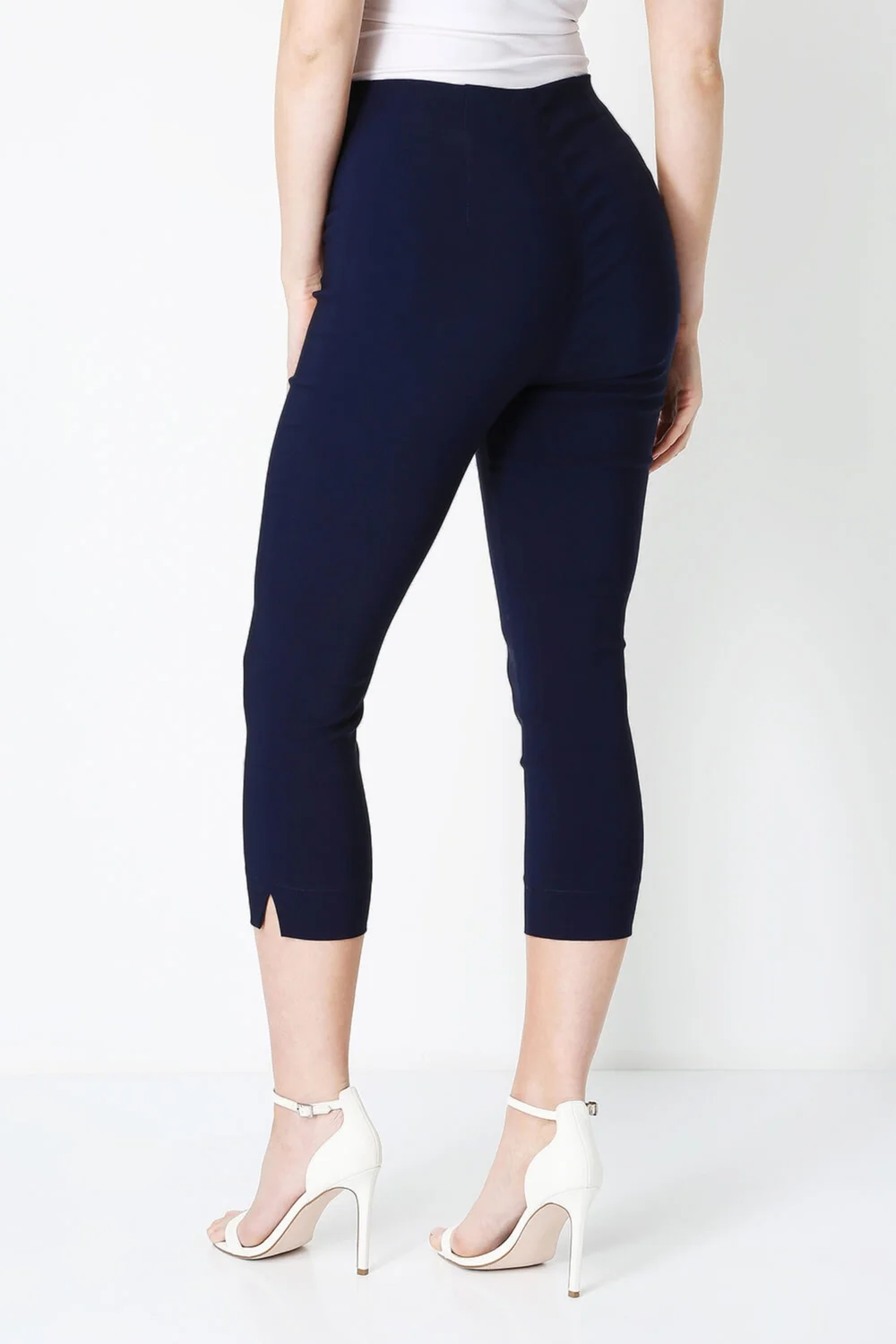 Roman Navy Blue Cropped Stretch Trouser Capri Summer Leggings 3/4 Pedal Pushers - 18 Image 2