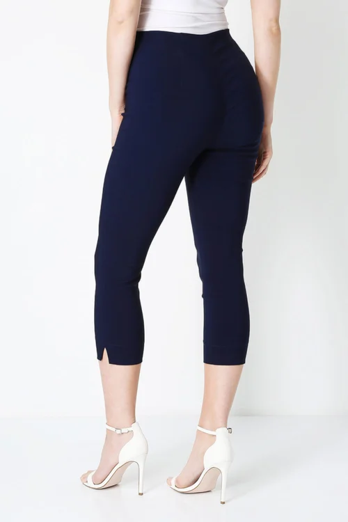 Roman Navy Blue Cropped Stretch Trouser Capri Summer Leggings 3/4 Pedal Pushers - 18 Image 2