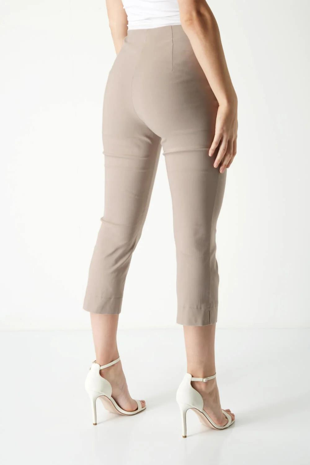 Roman Taupe Cropped Stretch Trouser Capri Summer Leggings 3/4 Pedal Pushers - 18 Image 2