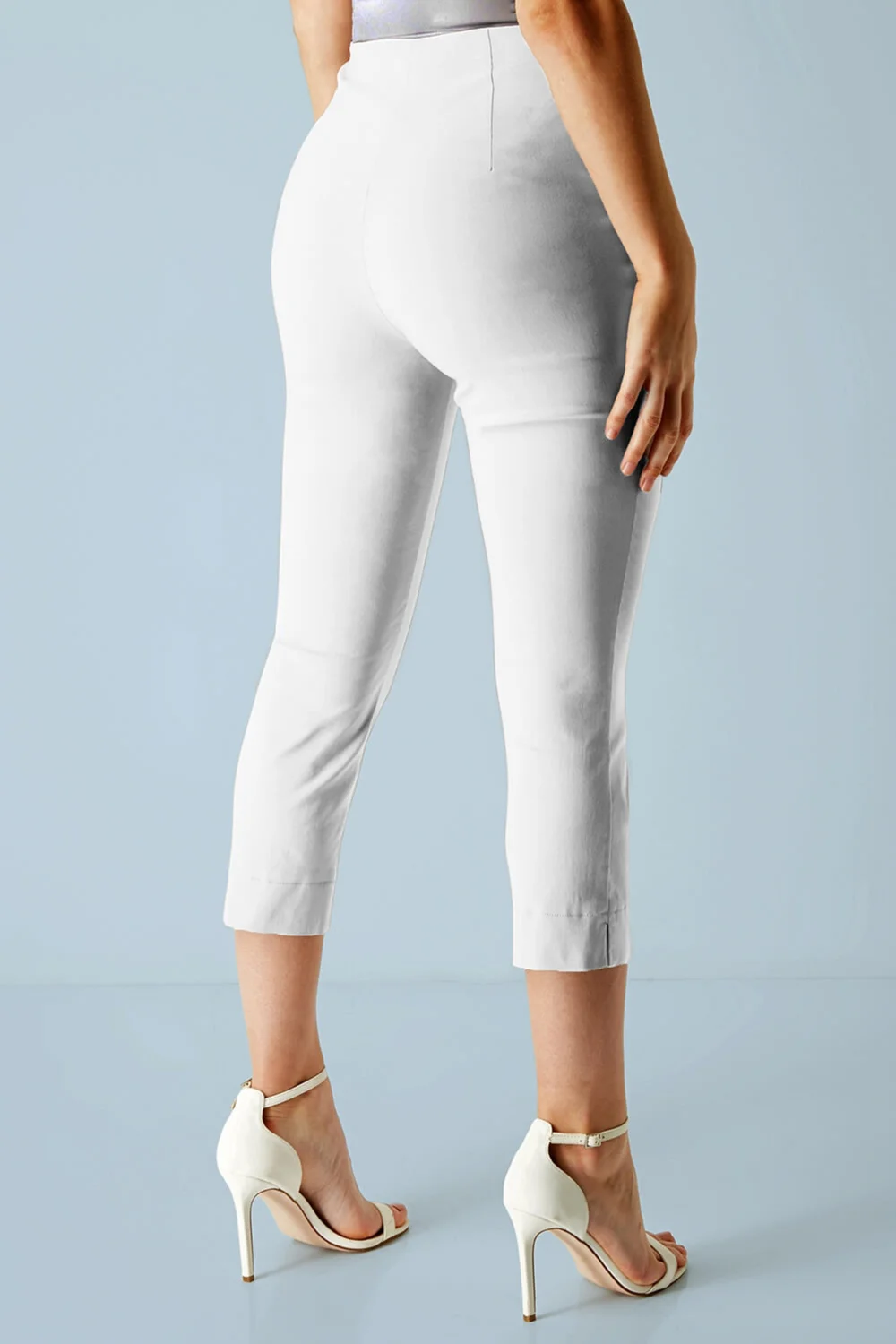 Roman White Cropped Stretch Trouser Capri Summer Leggings 3/4 Pedal Pushers - 12 Image 2